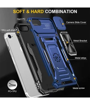 Ударопрочный чехол Camshield Army Ring для Apple iPhone 7 / 8 / SE (2020) (4.7") Синий / Navy