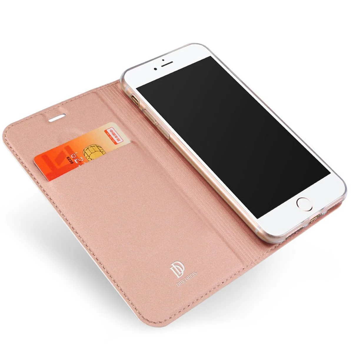 Чехол-книжка Dux Ducis с карманом для визиток для Apple iPhone 7 / 8 / SE (2020) (4.7") Rose Gold