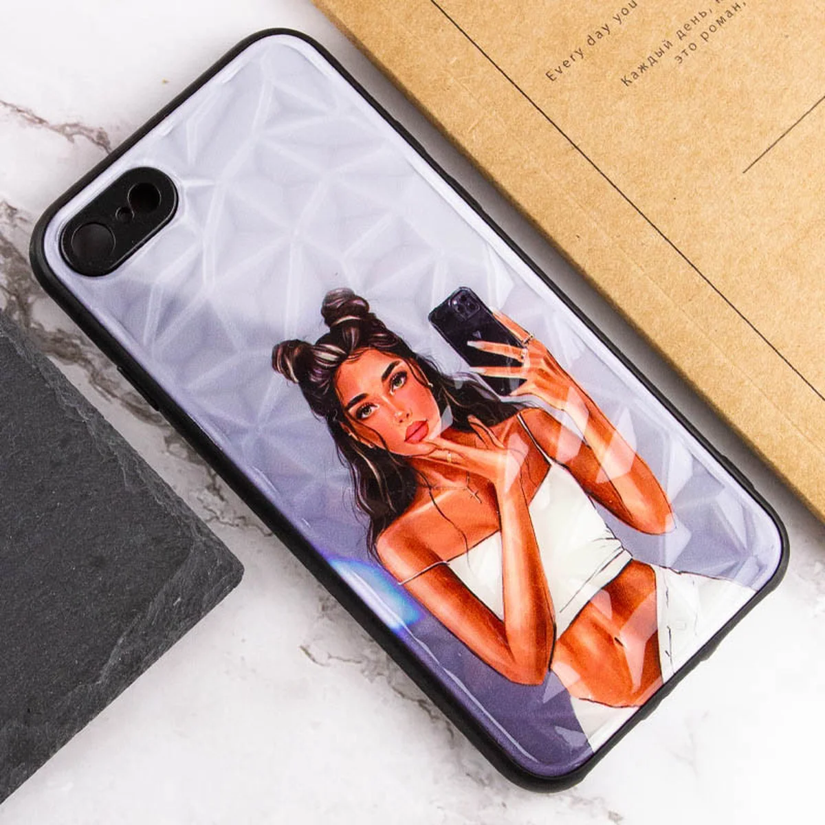 TPU+PC чехол Prisma Ladies для Apple iPhone 7 / 8 / SE (2020) (4.7") Black in White
