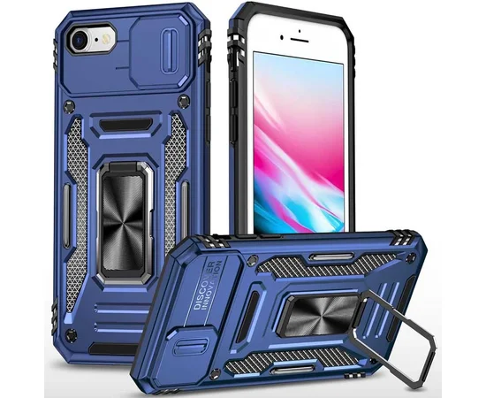 Удароміцний чохол Camshield Army Ring для iPhone 7 / 8 / SE (2020) (4.7") Синій / Navy