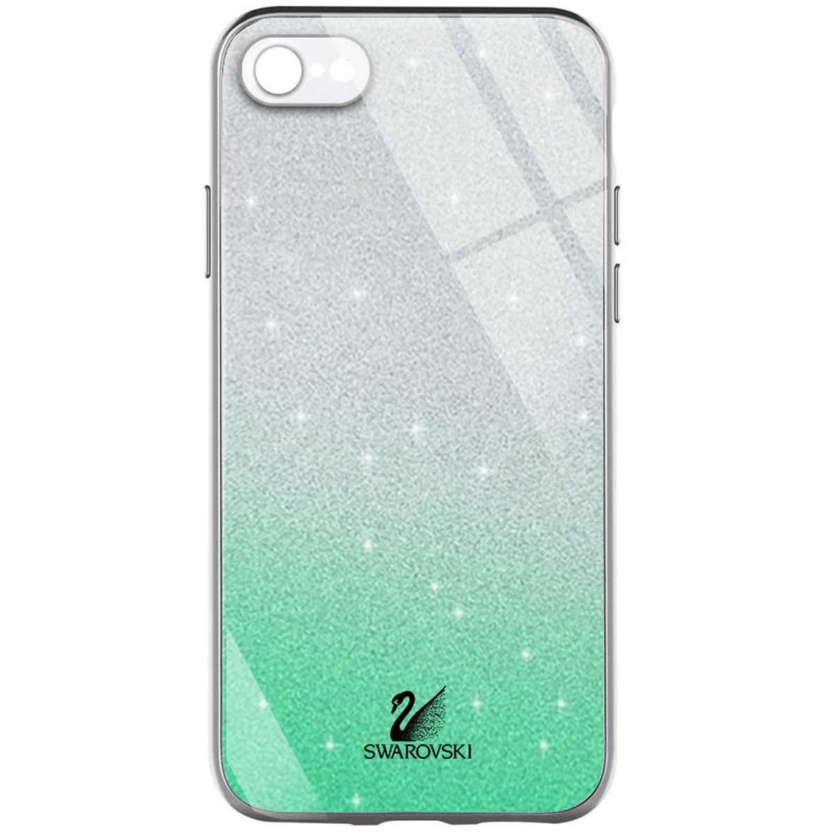 TPU+Glass чехол Swarovski Full Camera для Apple iPhone 7 / 8 / SE (2020) (4.7") Бирюзовый