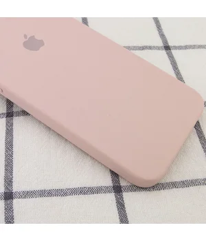 Чехол Silicone Case Square Full Camera Protective (AA) для Apple iPhone 7 / 8 / SE (2020) (4.7") Розовый / Pink Sand