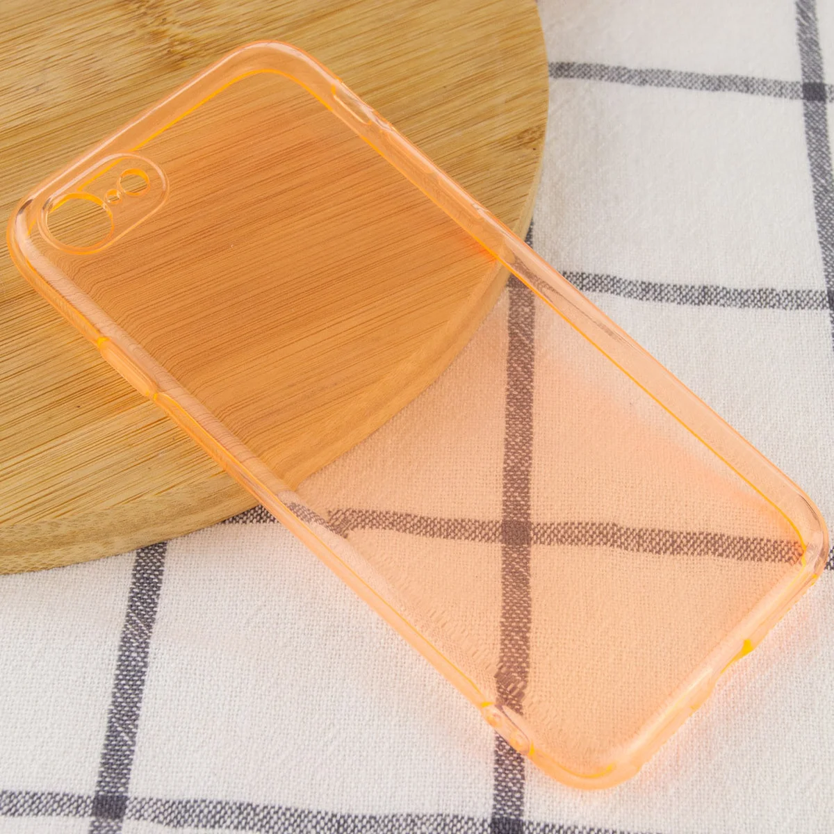 Матовый полупрозрачный TPU чехол с защитой камеры для Apple iPhone 7 / 8 / SE (2020) (4.7") Оранжевый / Orange