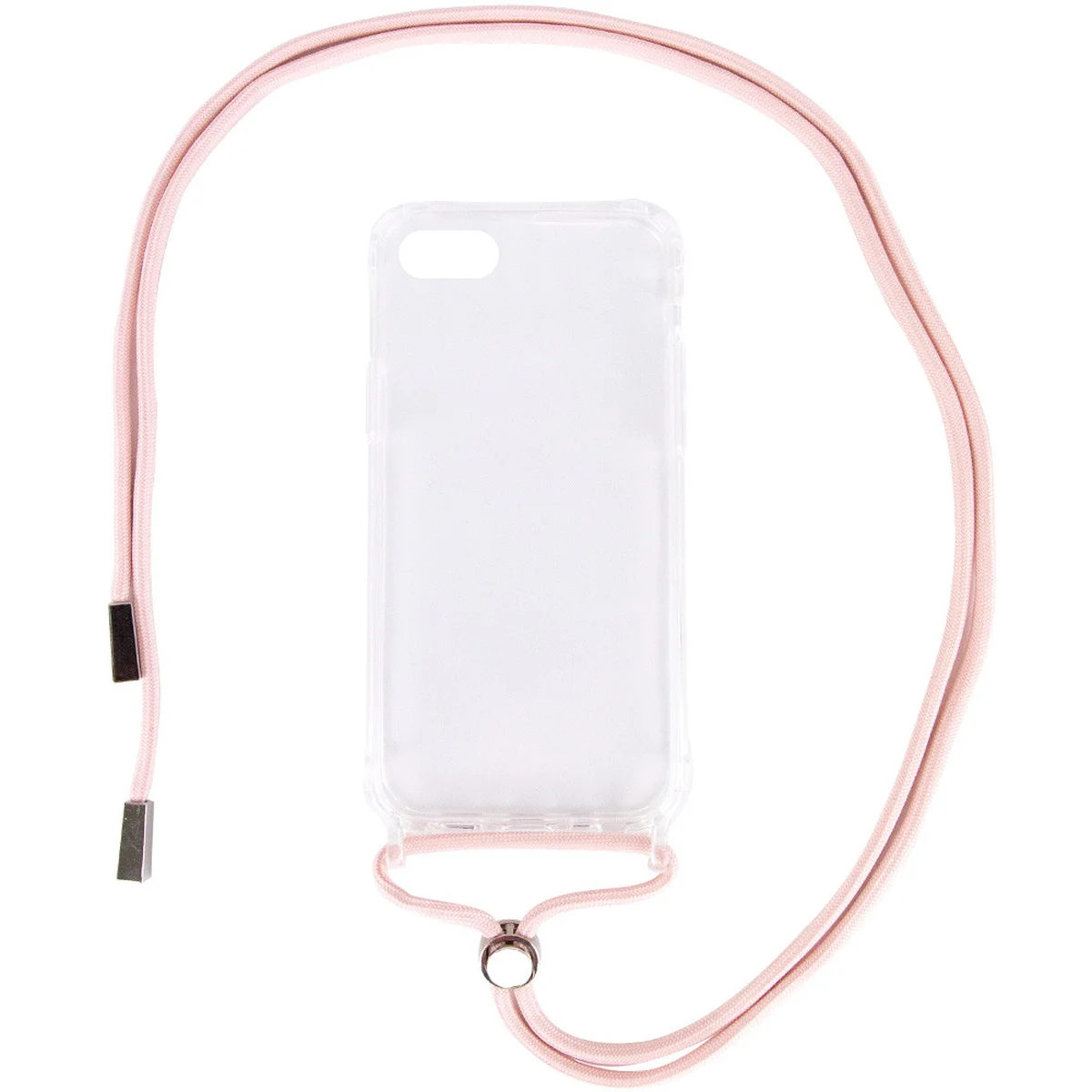 Чехол TPU Crossbody Transparent для Apple iPhone 7 / 8 / SE (2020)(4.7") Пудровый