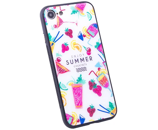 TPU+Glass чехол YCT для Apple iPhone 7 / 8 (4.7")  Летние напитки
