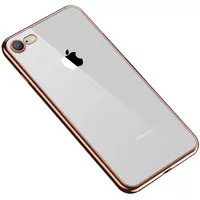 Прозорий силіконовий чохол з глянсовою окантовкою Full Camera для Apple iPhone 7/8 / SE (2020) (4.7 ") Золотий