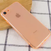 Матовый полупрозрачный TPU чехол с защитой камеры для Apple iPhone 7 / 8 / SE (2020) (4.7") Оранжевый / Orange