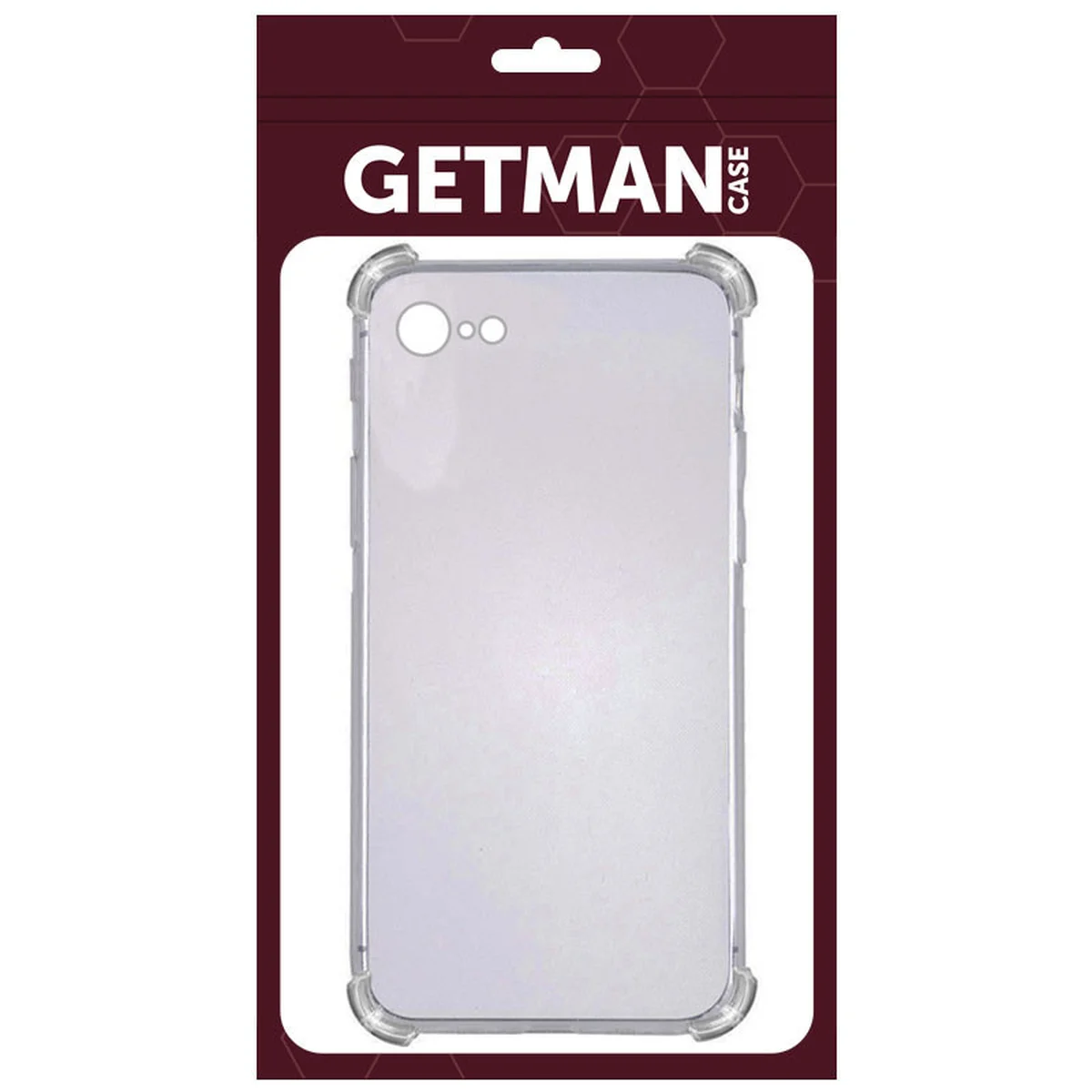 TPU чехол GETMAN Ease logo усиленные углы для Apple iPhone 7 / 8 / SE (2020) (4.7") Серый (прозрачный)