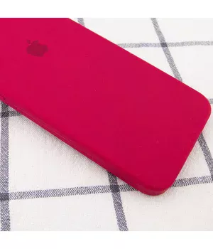 Чехол Silicone Case Square Full Camera Protective (AA) для Apple iPhone 7 / 8 / SE (2020) (4.7") Красный / Rose Red