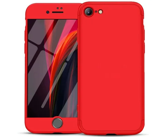 Пластиковая накладка GKK LikGus 360 градусов (opp) для Apple iPhone SE (2020) / 7 / 8 Красный