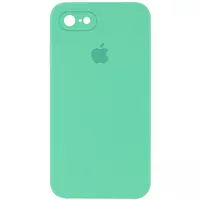 Чехол Silicone Case Square Full Camera Protective (AA) для Apple iPhone 7 / 8 / SE (2020) (4.7") Зеленый / Spearmint