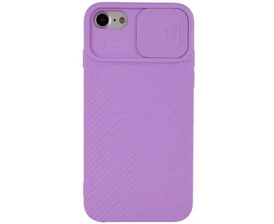 Чехол Camshield Square TPU со шторкой для камеры для Apple iPhone 7 / 8 / SE (2020) (4.7") Сиреневый