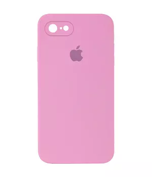 Чехол Silicone Case Square Full Camera Protective (AA) для Apple iPhone 7 / 8 / SE (2020) (4.7") Розовый / Light pink