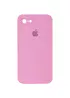 Чехол Silicone Case Square Full Camera Protective (AA) для Apple iPhone 7 / 8 / SE (2020) (4.7") Розовый / Light pink