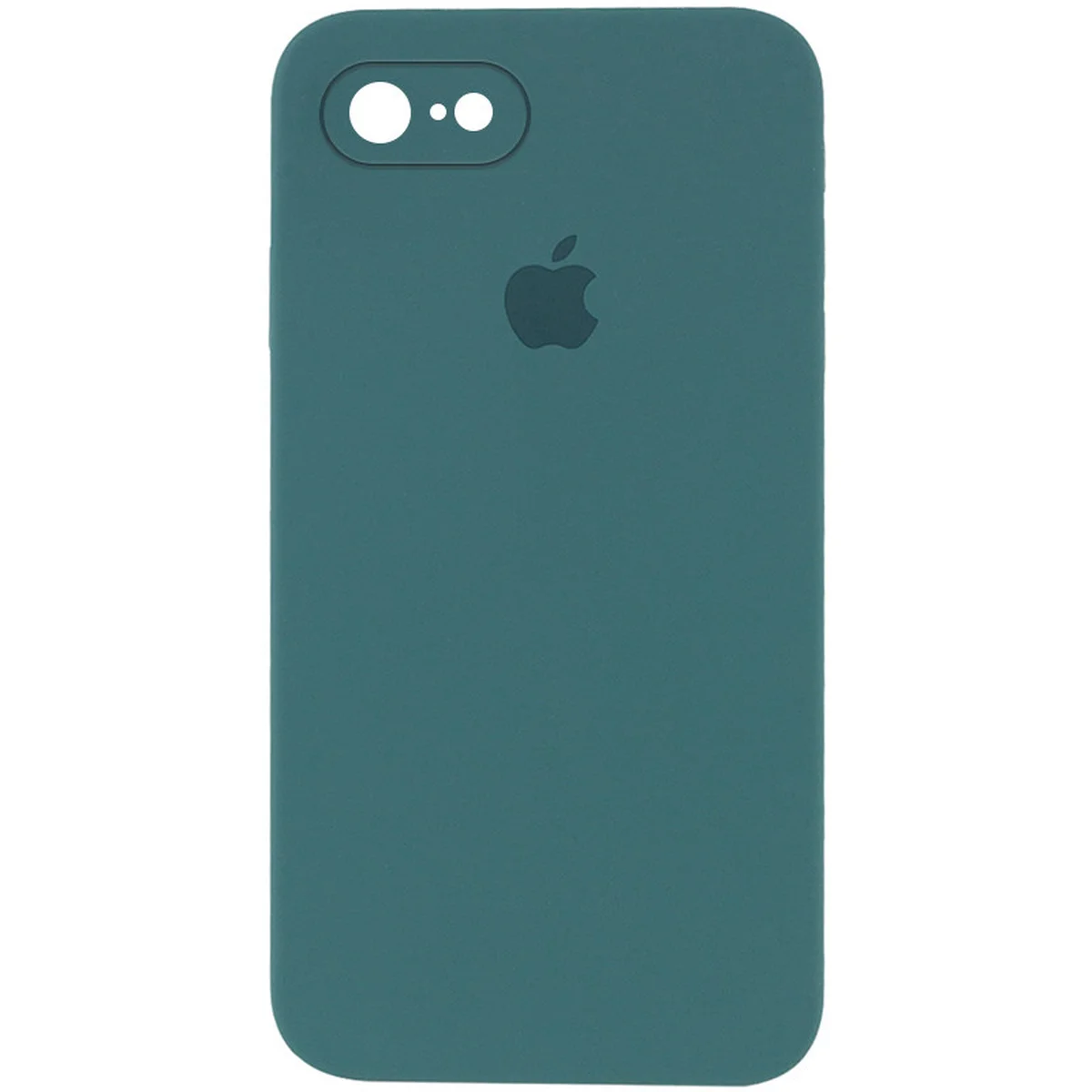 Чехол Silicone Case Square Full Camera Protective (AA) для Apple iPhone 7 / 8 / SE (2020) (4.7") Зеленый / Pine green