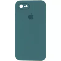 Чехол Silicone Case Square Full Camera Protective (AA) для Apple iPhone 7 / 8 / SE (2020) (4.7") Зеленый / Pine green