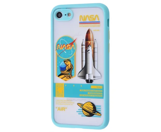 TPU+PC чехол Picture Color Buttons для Apple iPhone 7 / 8 / SE (2020) (4.7") Бирюзовый / Nasa