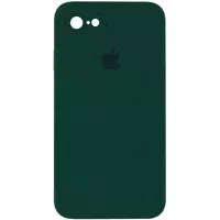 Чохол Silicone Case Square Full Camera Protective (AA) для Apple iPhone 7/8 / SE (2020) (4.7 ") Зелений / Dark green