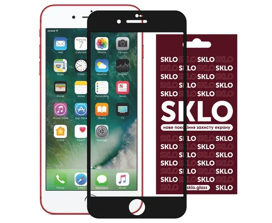 Захисне скло SKLO 3D (full glue) для Apple iPhone 7/8 / SE (2020) (4.7 ") Чорний