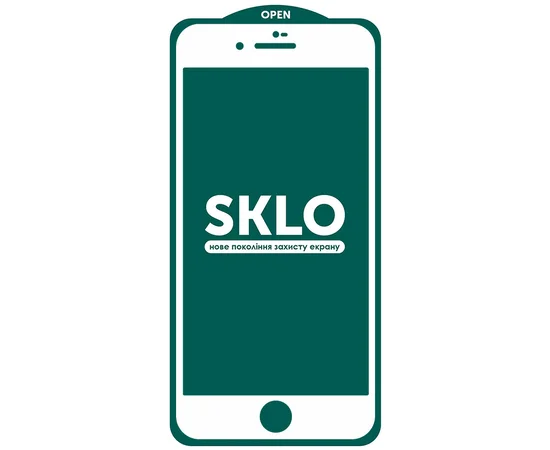 Защитное стекло SKLO 5D (full glue) (тех.пак) для Apple iPhone 7 / 8 / SE (2020) (4.7") Белый