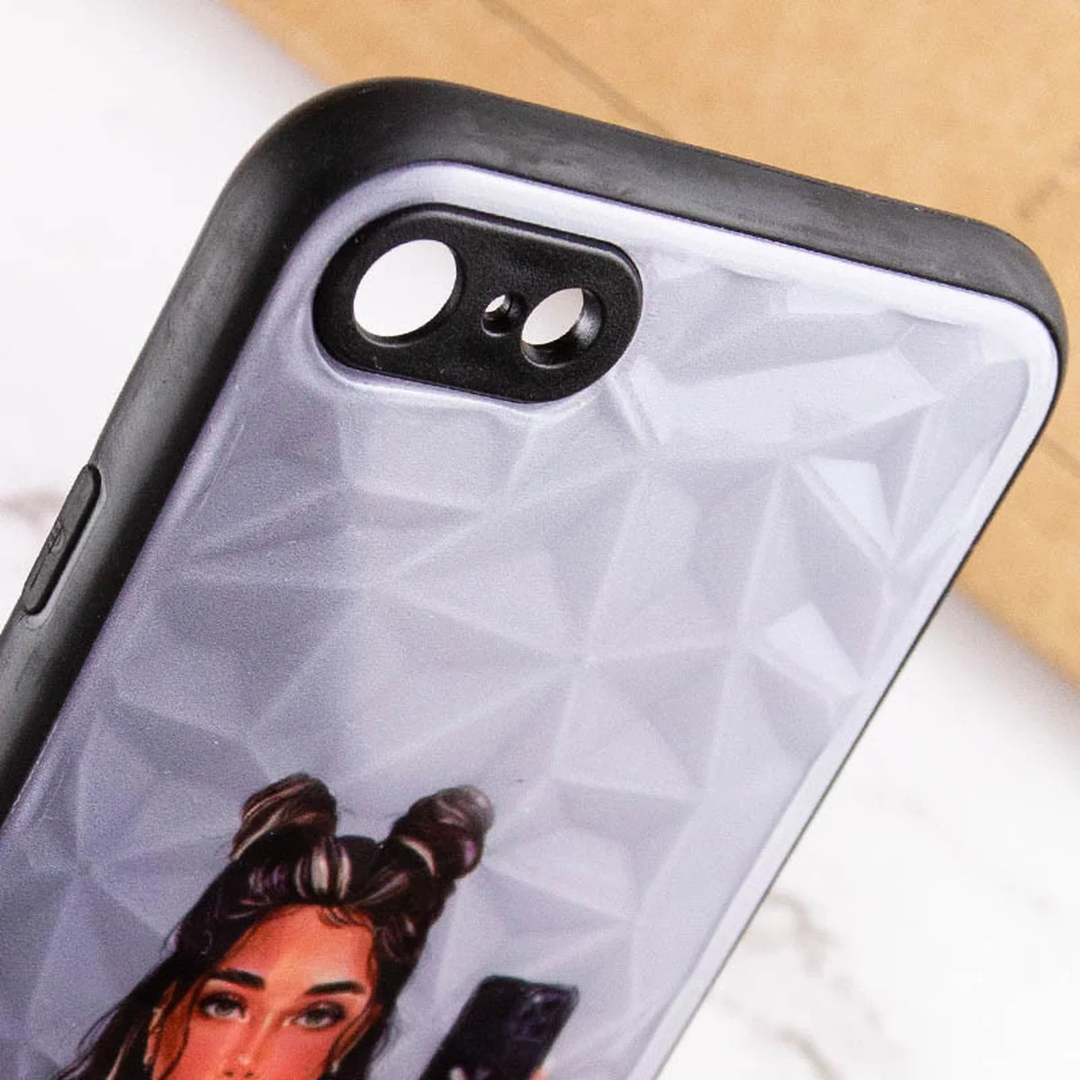 TPU+PC чохол Prisma Ladies для Apple iPhone 7 / 8 / SE (2020) (4.7") Black in White