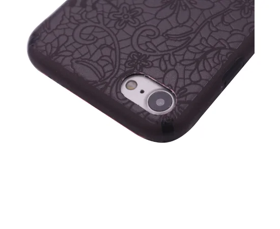 TPU чехол Secret Case Series для Apple iPhone 7 / 8 (4.7") Цветы / Черный