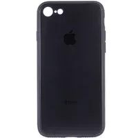 TPU+Glass чехол GLOSSY Logo Full camera для Apple iPhone 7 / 8 / SE (2020) (4.7") Черный
