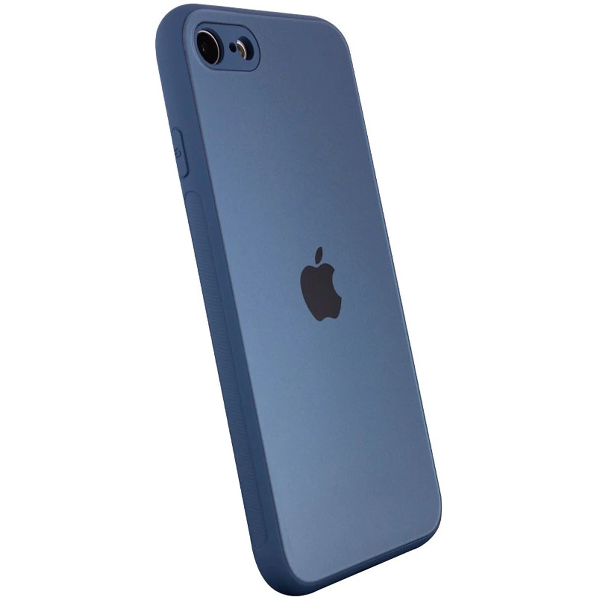 TPU+Glass чехол Matte Candy Full camera для Apple iPhone 7 / 8 / SE (2020) (4.7") Синий