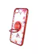 TPU чохол Shengo зі стразами і кільцем-утримувачем для Apple iPhone 7/8 (4.7 ") Червоний