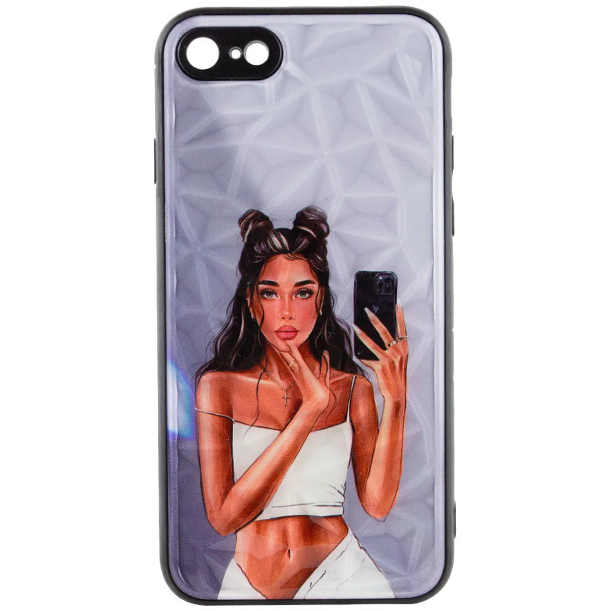 TPU+PC чехол Prisma Ladies для Apple iPhone 7 / 8 / SE (2020) (4.7") Black in White