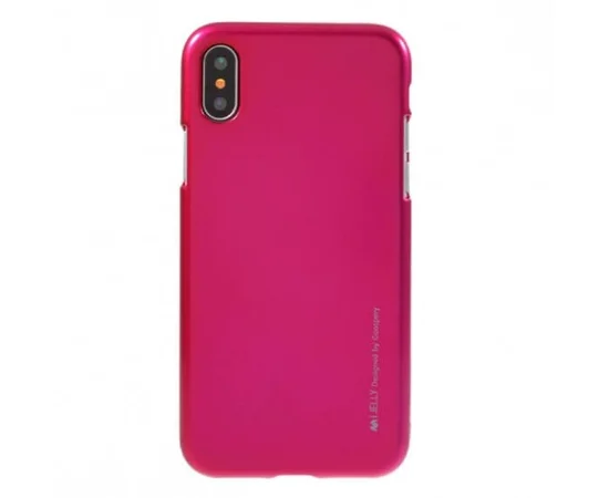 TPU чехол Mercury iJelly Metal series для Apple iPhone X/XS Малиновый