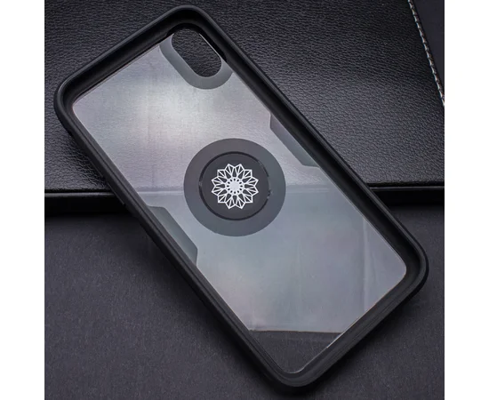 TPU+PC чехол Deen CrystalRing под магнитный держатель для Apple iPhone X / XS (5.8") Бесцветный / Черный