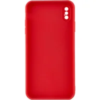 Силиконовый чехол Candy Full Camera для Apple iPhone X / XS (5.8") Красный / Camellia