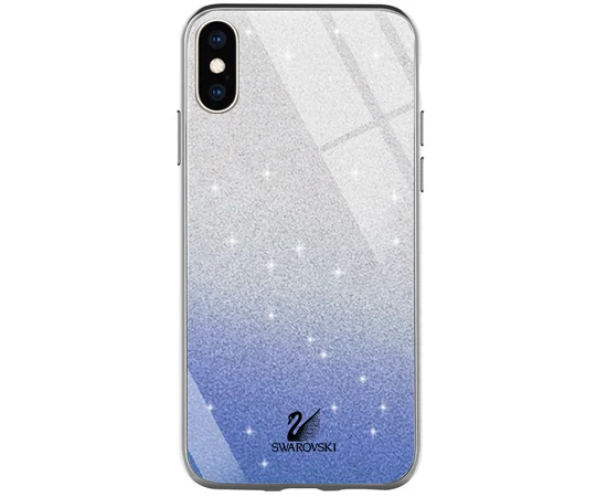 TPU+Glass чехол Swarovski для Apple iPhone X / XS (5.8") Синий