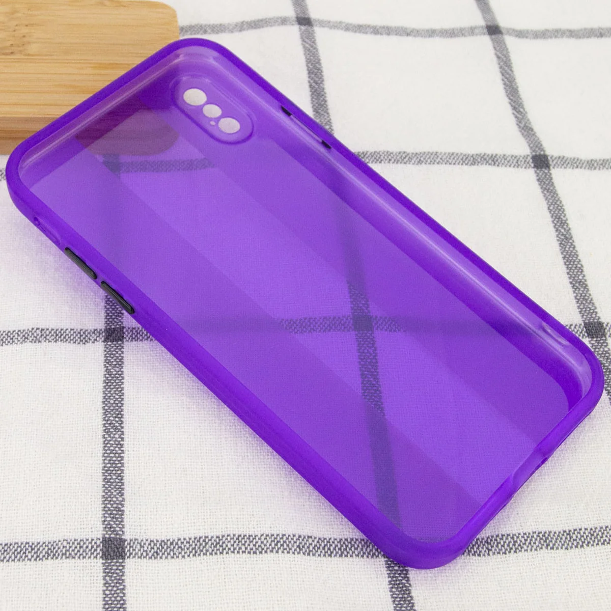 Чохол TPU Glossy Line Full Camera для Apple iPhone X / XS (5.8 ") Бузковий