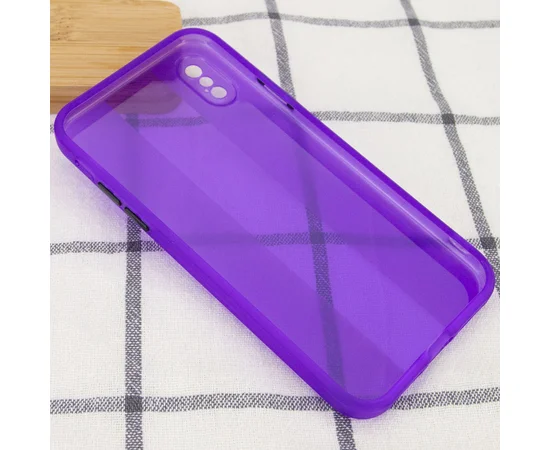 Чехол TPU Glossy Line Full Camera для Apple iPhone X / XS (5.8") Сиреневый