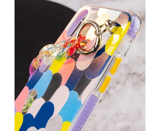 TPU+PC чехол Colorspot с ремешком-цепью для Apple iPhone X / XS (5.8") Dots
