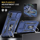 Ударопрочный чехол Camshield Army Ring для Apple iPhone X / XS (5.8") Синий / Navy