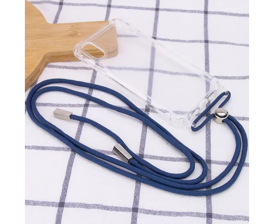 Чехол TPU Crossbody Transparent для Apple iPhone X / XS (5.8") Синий