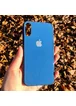 TPU+Glass чехол GLOSSY Logo series для Apple iPhone X (5.8") / XS Синий / Blue