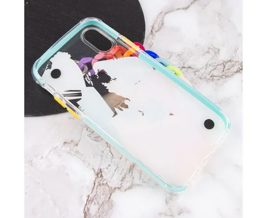 TPU+PC чехол Colorspot с ремешком-цепью для Apple iPhone X / XS (5.8") Tropic