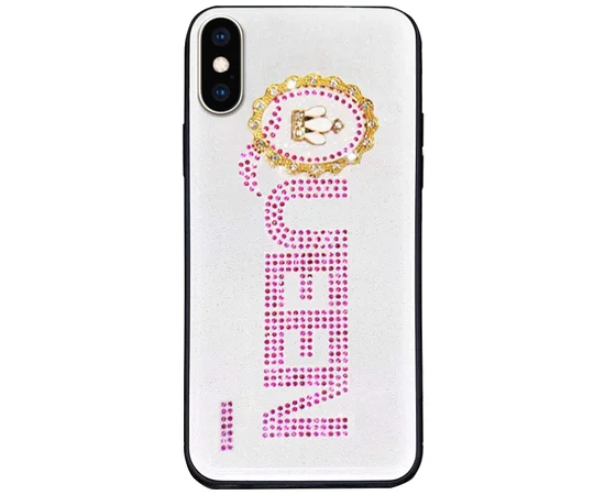 TPU+Glass чехол TYBOMB Queen для Apple iPhone X / XS (5.8") pink