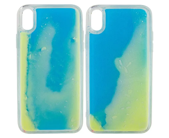 Неоновый чехол Neon Sand glow in the dark для Apple iPhone X / XS (5.8") Голубой