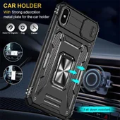 Ударопрочный чехол Camshield Army Ring для Apple iPhone X / XS (5.8") Черный / Black