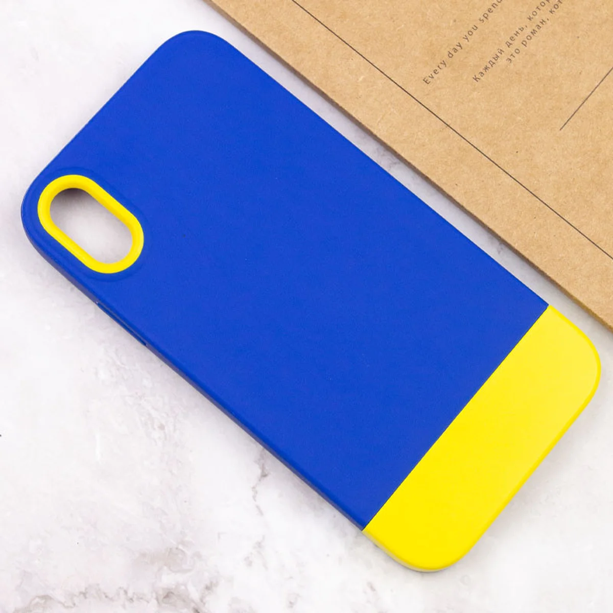 Чохол TPU+PC Bichromatic для iPhone X / XS (5.8") Navy Blue / Yellow