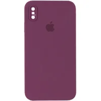 Чехол Silicone Case Square Full Camera Protective (AA) для Apple iPhone XS (5.8") Бордовый / Maroon