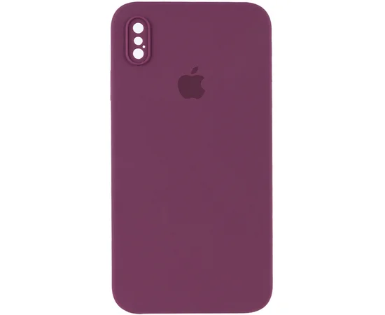 Чехол Silicone Case Square Full Camera Protective (AA) для Apple iPhone XS (5.8") Бордовый / Maroon