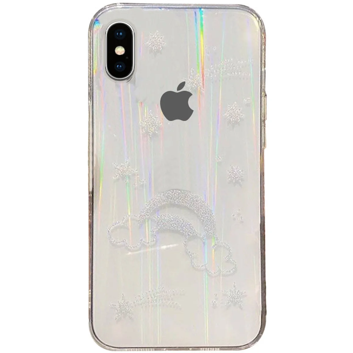 TPU+Glass чехол Aurora Space для Apple iPhone X / XS (5.8") Радуга
