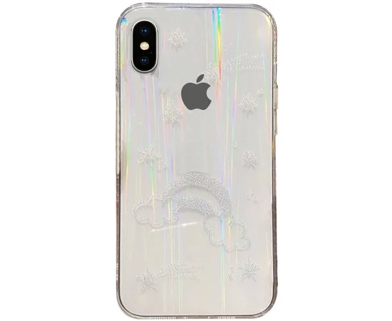 TPU+Glass чехол Aurora Space для Apple iPhone X / XS (5.8") Радуга