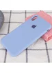 Чехол Silicone case (A) (с закрытым низом) для Apple iPhone X/XS Голубой / Lilac Blue